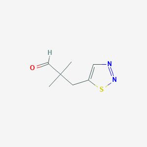 molecular formula C7H10N2OS B13276968 2,2-Dimethyl-3-(1,2,3-thiadiazol-5-yl)propanal 