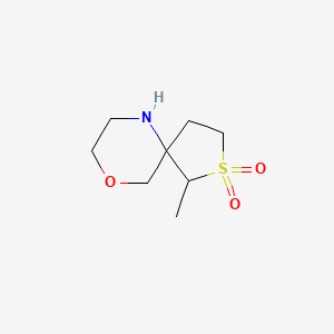 molecular formula C8H15NO3S B13276969 1-Methyl-9-oxa-2lambda6-thia-6-azaspiro[4.5]decane-2,2-dione 