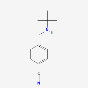 molecular formula C12H16N2 B13276971 4-[(Tert-butylamino)methyl]benzonitrile 