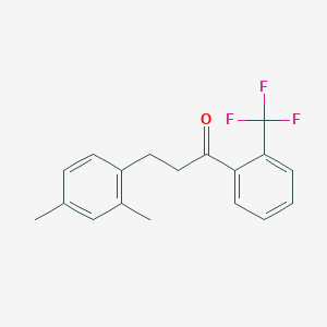 molecular formula C18H17F3O B1327698 3-(2,4-二甲基苯基)-2'-三氟甲基丙酮 CAS No. 898794-30-4