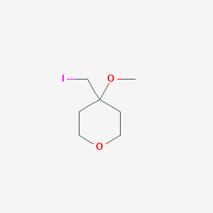 molecular formula C7H13IO2 B13276989 4-(Iodomethyl)-4-methoxyoxane 