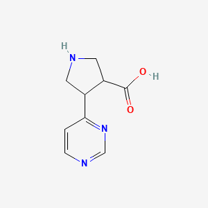 molecular formula C9H11N3O2 B13277001 4-(Pyrimidin-4-yl)pyrrolidine-3-carboxylic acid 