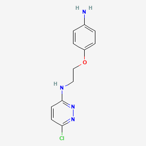 molecular formula C12H13ClN4O B13277028 N-[2-(4-aminophenoxy)ethyl]-6-chloropyridazin-3-amine 