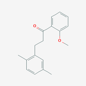 molecular formula C18H20O2 B1327704 3-(2,5-二甲基苯基)-2'-甲氧基丙酮 CAS No. 898794-80-4