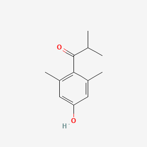 molecular formula C12H16O2 B13277061 1-(4-Hydroxy-2,6-dimethylphenyl)-2-methylpropan-1-one 