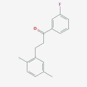 molecular formula C17H17FO B1327707 3-(2,5-二甲基苯基)-3'-氟丙酮 CAS No. 898753-42-9