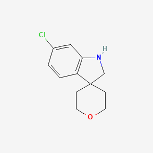 molecular formula C12H14ClNO B13277077 6-Chloro-1,2-dihydrospiro[indole-3,4'-oxane] 