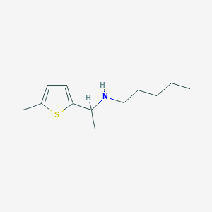 molecular formula C12H21NS B13277105 [1-(5-Methylthiophen-2-YL)ethyl](pentyl)amine 