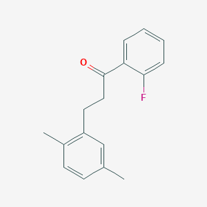 molecular formula C17H17FO B1327711 3-(2,5-二甲基苯基)-2'-氟丙基苯酮 CAS No. 898753-78-1