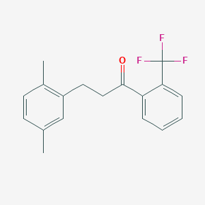 molecular formula C18H17F3O B1327712 3-(2,5-二甲基苯基)-1-[2-(三氟甲基)苯基]丙酮 CAS No. 898753-81-6