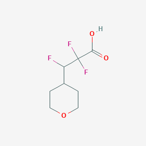 molecular formula C8H11F3O3 B13277139 2,2,3-Trifluoro-3-(oxan-4-yl)propanoic acid 