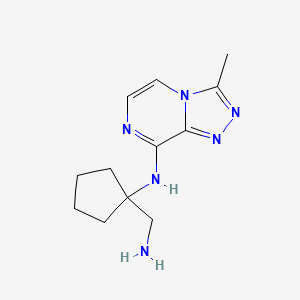 molecular formula C12H18N6 B13277145 N-[1-(aminomethyl)cyclopentyl]-3-methyl-[1,2,4]triazolo[4,3-a]pyrazin-8-amine 