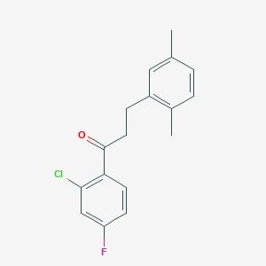 B1327715 2'-Chloro-3-(2,5-dimethylphenyl)-4'-fluoropropiophenone CAS No. 898753-90-7