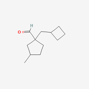 1-(Cyclobutylmethyl)-3-methylcyclopentane-1-carbaldehyde