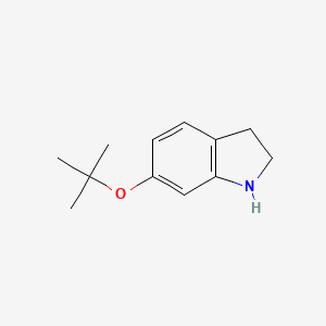 molecular formula C12H17NO B13277165 6-(tert-Butoxy)-2,3-dihydro-1H-indole 