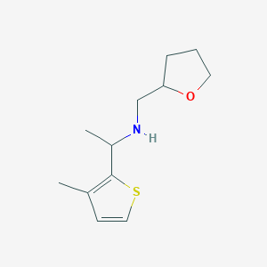 molecular formula C12H19NOS B13277183 [1-(3-Methylthiophen-2-yl)ethyl](oxolan-2-ylmethyl)amine 