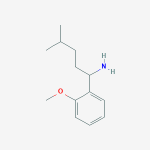 molecular formula C13H21NO B13277184 1-(2-Methoxyphenyl)-4-methylpentan-1-amine 