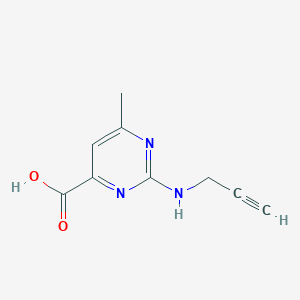 molecular formula C9H9N3O2 B13277201 6-Methyl-2-[(prop-2-yn-1-yl)amino]pyrimidine-4-carboxylic acid 