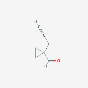 molecular formula C7H8O B13277205 1-(Prop-2-yn-1-yl)cyclopropane-1-carbaldehyde 