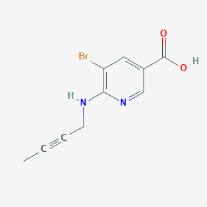 molecular formula C10H9BrN2O2 B13277243 5-Bromo-6-[(but-2-yn-1-yl)amino]pyridine-3-carboxylic acid 