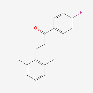 molecular formula C17H17FO B1327725 3-(2,6-Dimethylphenyl)-4'-fluoropropiophenone CAS No. 898754-79-5