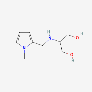 molecular formula C9H16N2O2 B13277280 2-{[(1-methyl-1H-pyrrol-2-yl)methyl]amino}propane-1,3-diol 