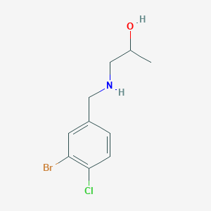 molecular formula C10H13BrClNO B13277294 1-{[(3-Bromo-4-chlorophenyl)methyl]amino}propan-2-ol 