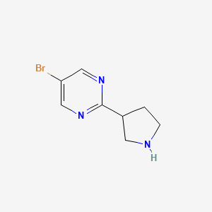 molecular formula C8H10BrN3 B13277320 5-Bromo-2-(pyrrolidin-3-yl)pyrimidine 