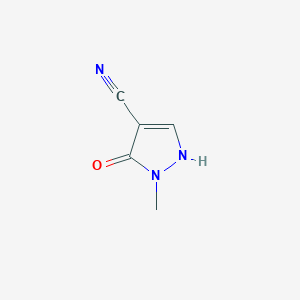 molecular formula C5H5N3O B13277322 5-Hydroxy-1-methyl-1H-pyrazole-4-carbonitrile 