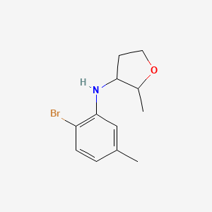 molecular formula C12H16BrNO B13277340 N-(2-Bromo-5-methylphenyl)-2-methyloxolan-3-amine 