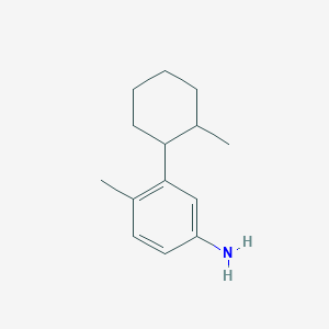 molecular formula C14H21N B13277343 4-Methyl-3-(2-methylcyclohexyl)aniline 