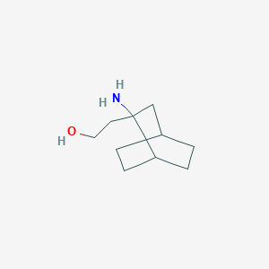 molecular formula C10H19NO B13277359 2-{2-Aminobicyclo[2.2.2]octan-2-yl}ethan-1-ol 