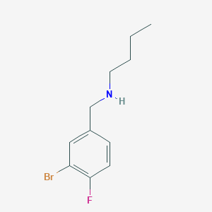 molecular formula C11H15BrFN B13277366 [(3-Bromo-4-fluorophenyl)methyl](butyl)amine 