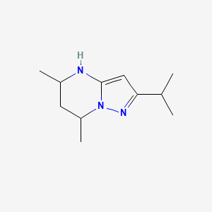 molecular formula C11H19N3 B13277415 5,7-Dimethyl-2-(propan-2-yl)-4H,5H,6H,7H-pyrazolo[1,5-a]pyrimidine 