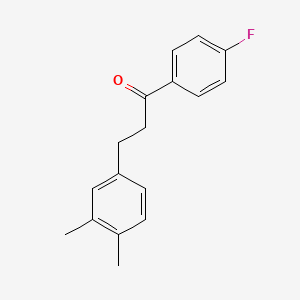 molecular formula C17H17FO B1327743 3-(3,4-二甲基苯基)-4'-氟丙酮 CAS No. 898779-29-8