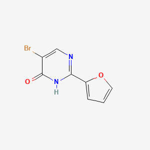 molecular formula C8H5BrN2O2 B13277459 5-Bromo-2-(furan-2-yl)-3,4-dihydropyrimidin-4-one 