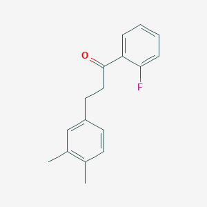 molecular formula C17H17FO B1327747 3-(3,4-二甲苯基)-2'-氟丙酮 CAS No. 898779-59-4