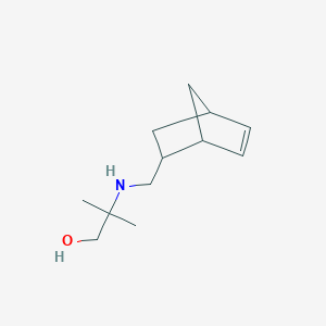 molecular formula C12H21NO B13277507 2-({Bicyclo[2.2.1]hept-5-en-2-ylmethyl}amino)-2-methylpropan-1-ol 