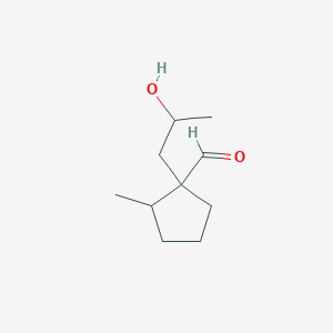 1-(2-Hydroxypropyl)-2-methylcyclopentane-1-carbaldehyde