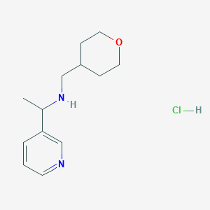 molecular formula C13H21ClN2O B13277543 (Oxan-4-ylmethyl)[1-(pyridin-3-yl)ethyl]amine hydrochloride 