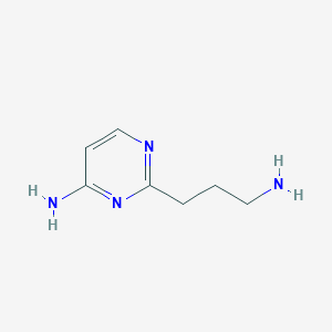 molecular formula C7H12N4 B13277560 2-(3-Aminopropyl)pyrimidin-4-amine 