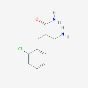 molecular formula C10H13ClN2O B13277594 3-Amino-2-[(2-chlorophenyl)methyl]propanamide 