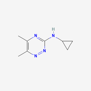 molecular formula C8H12N4 B13277596 N-Cyclopropyl-5,6-dimethyl-1,2,4-triazin-3-amine 