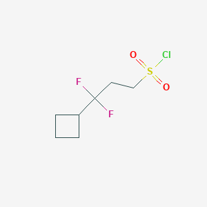 molecular formula C7H11ClF2O2S B13277599 3-Cyclobutyl-3,3-difluoropropane-1-sulfonyl chloride 