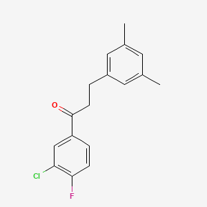 molecular formula C17H16ClFO B1327760 3'-氯-3-(3,5-二甲苯基)-4'-氟丙酰苯酮 CAS No. 898780-78-4