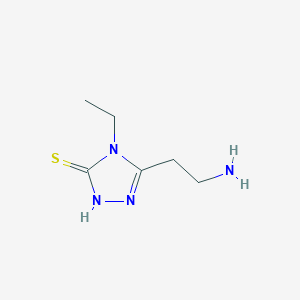 molecular formula C6H12N4S B13277601 5-(2-Aminoethyl)-4-ethyl-4H-1,2,4-triazole-3-thiol 