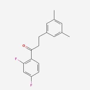 molecular formula C17H16F2O B1327763 2',4'-二氟-3-(3,5-二甲基苯基)丙酮 CAS No. 898781-10-7