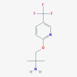 molecular formula C10H13F3N2O B13277635 2-Methyl-1-[[5-(trifluoromethyl)-2-pyridyl]oxy]propan-2-amine 