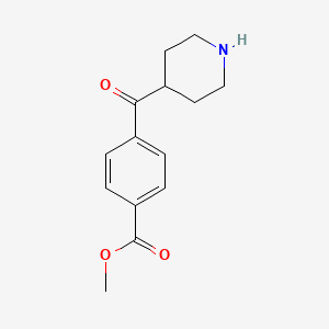 molecular formula C14H17NO3 B13277641 Methyl 4-(piperidine-4-carbonyl)benzoate 