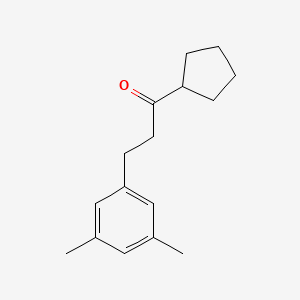 molecular formula C16H22O B1327766 环戊基 2-(3,5-二甲苯基)乙基酮 CAS No. 898781-31-2